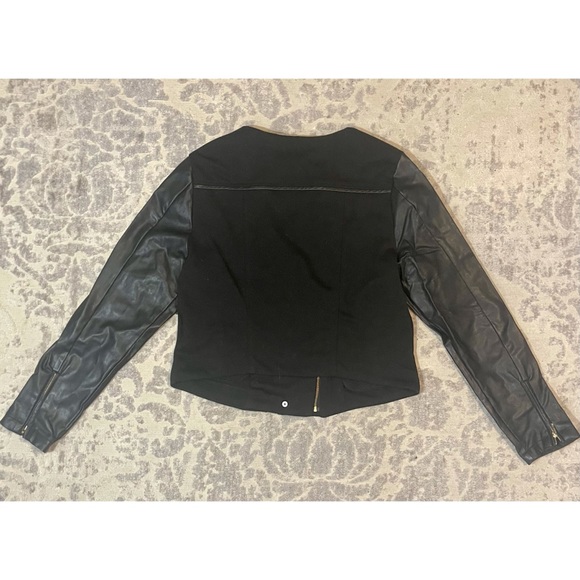 Jones New York Faux Leather Sleeve Moto Jacket - Picture 2 of 3